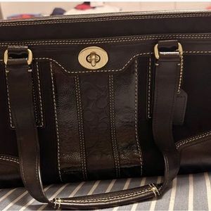 Coach Black Canvas/Leather Shoulder Bag